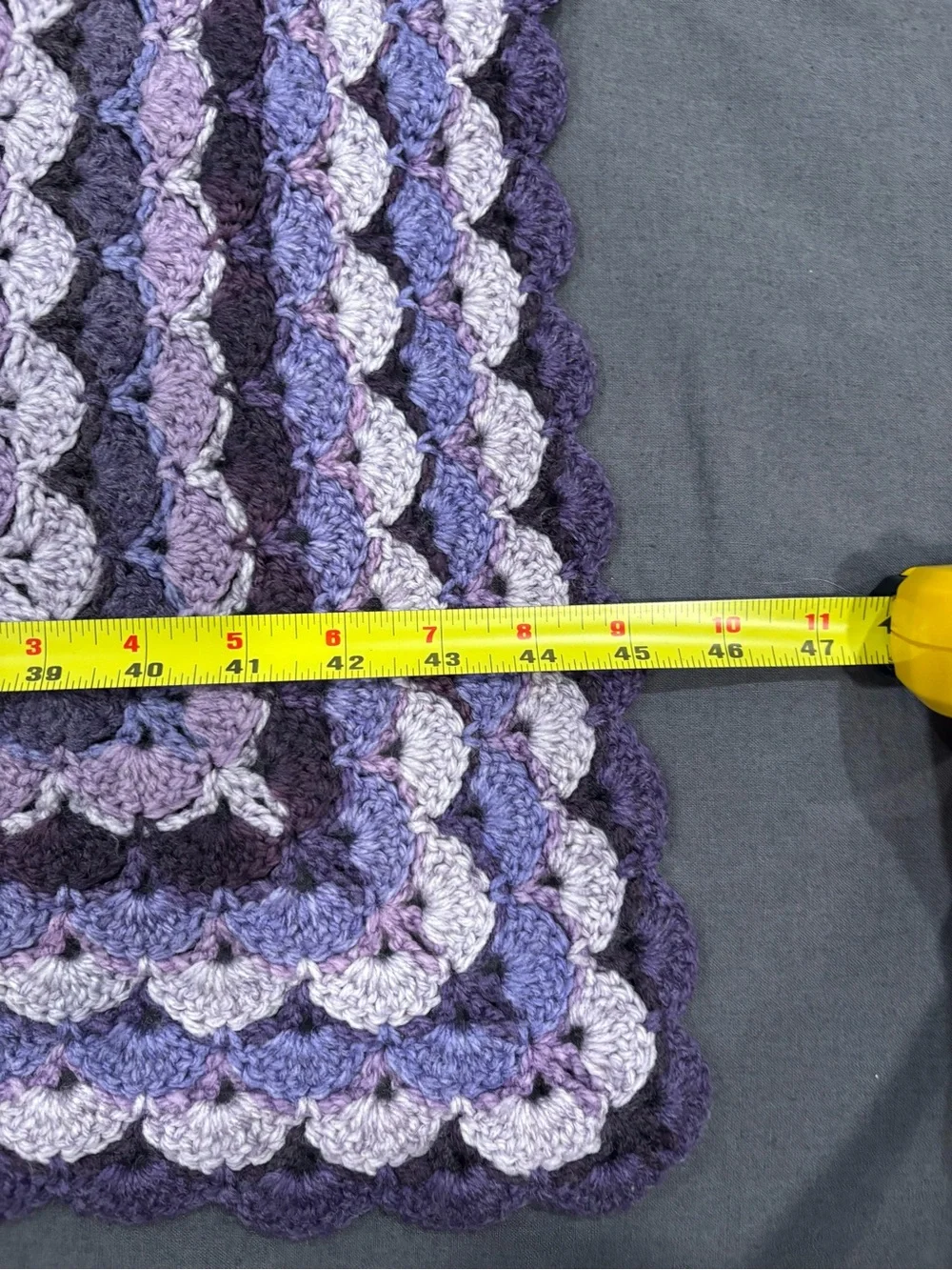 Grandma Core Handmade Crochet Throw Blanket Multi Shade of Purple